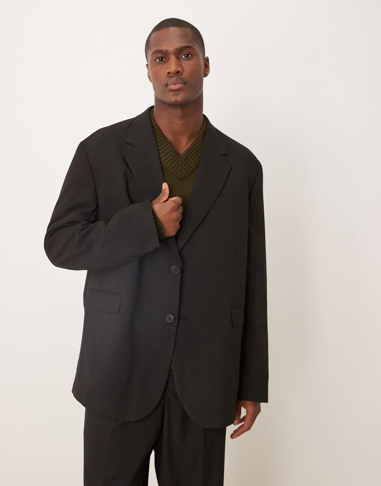 ASOS DESIGN oversized slouchy suit jacket in black