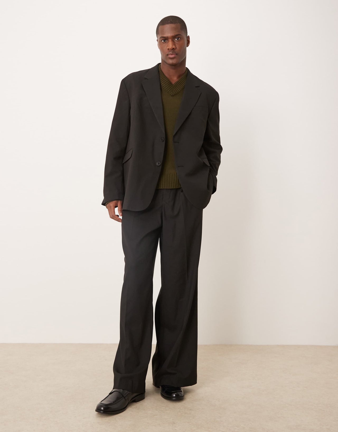 ASOS DESIGN oversized slouchy suit jacket in black