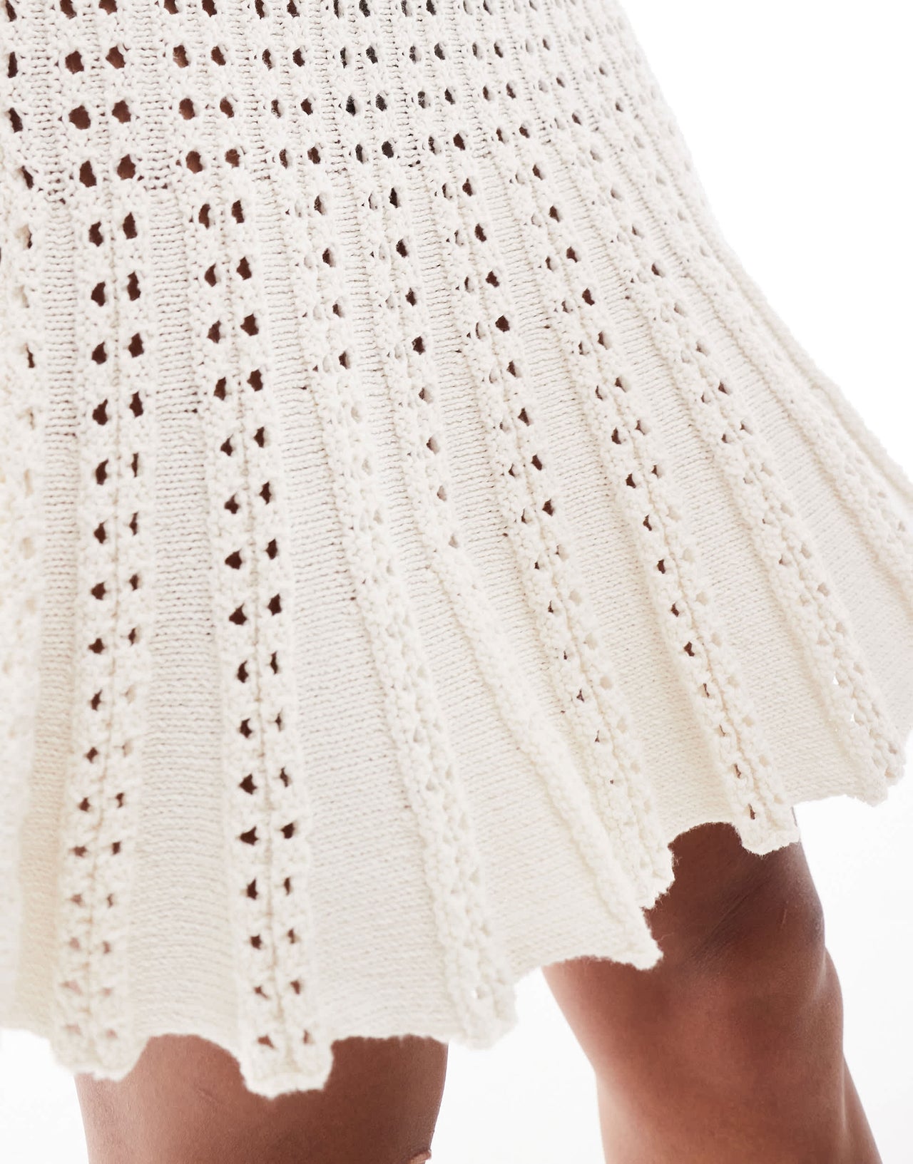 River Island crochet flippy skirt co-ord in white