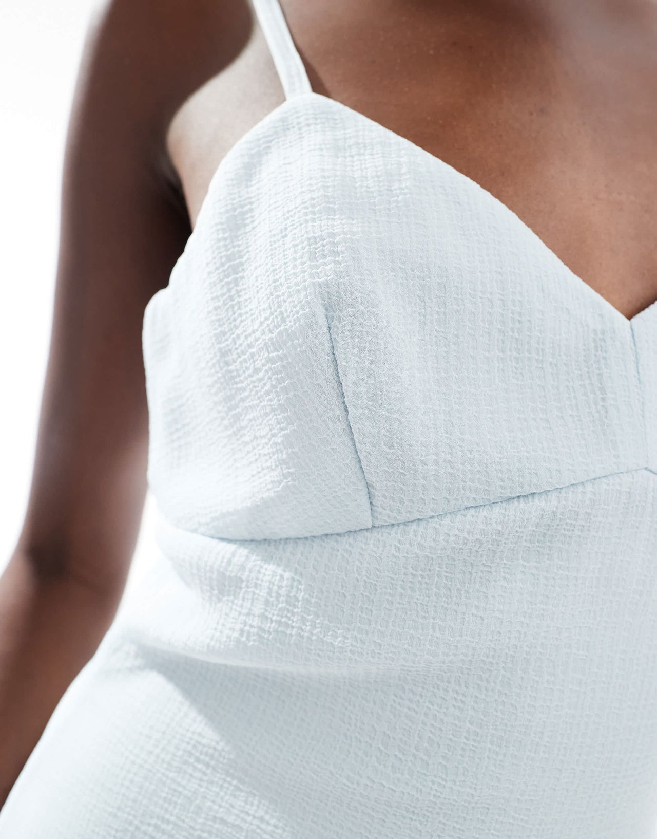 ASOS DESIGN cami swing mini dress with godet hem in icy blue