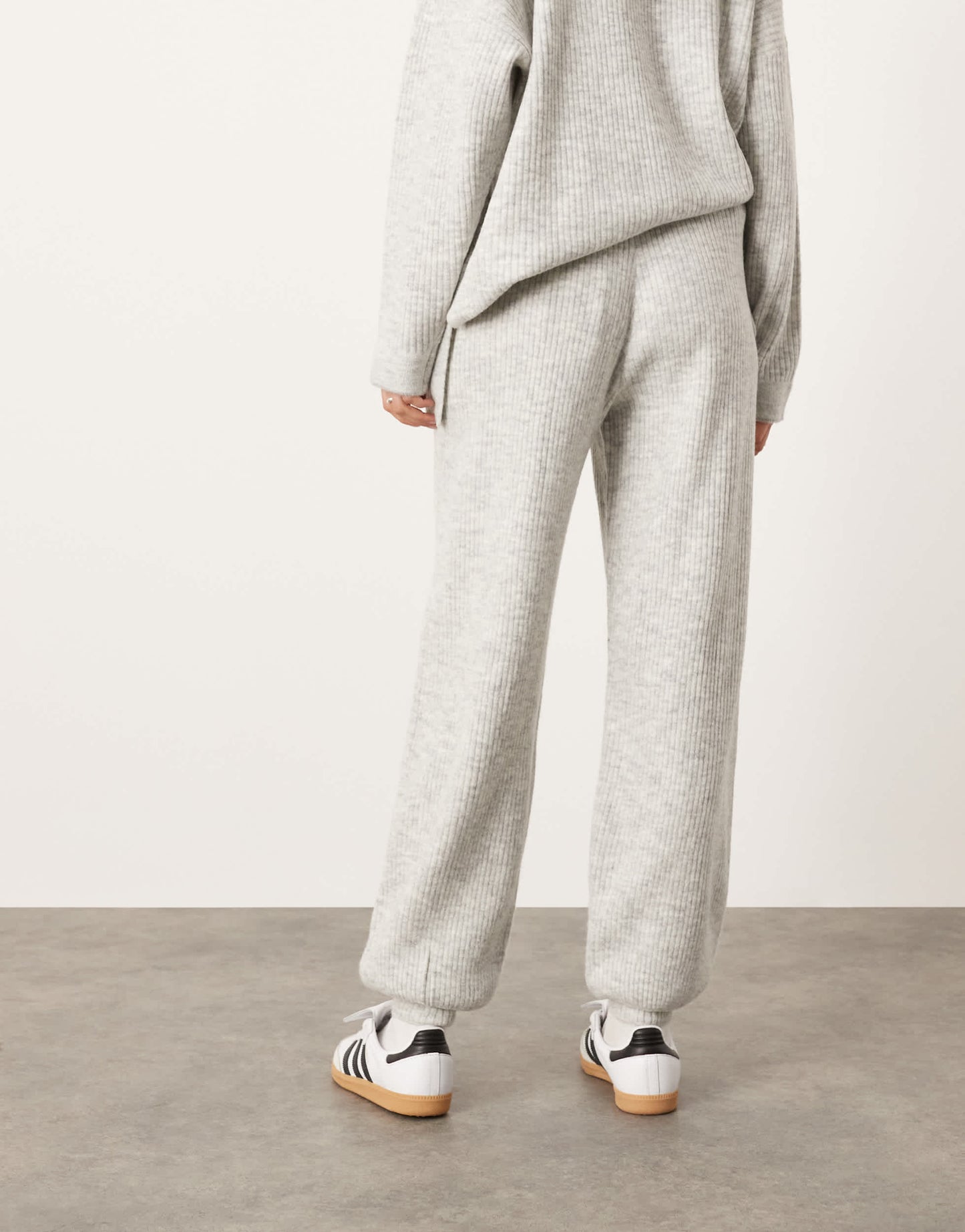 ASOS EDITION knit rib cuffed jogger co-ord in ice grey