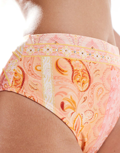 River Island paisley bikini bottoms