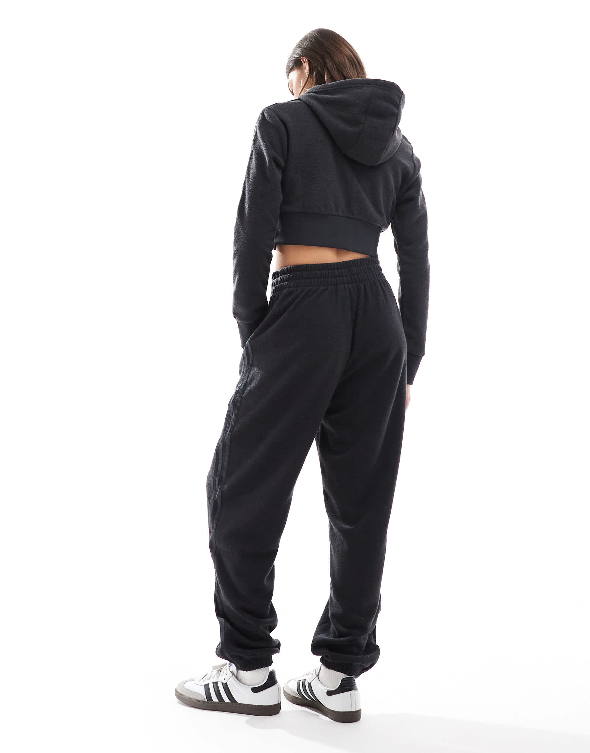 adidas Originals fleece joggers co-ord in black