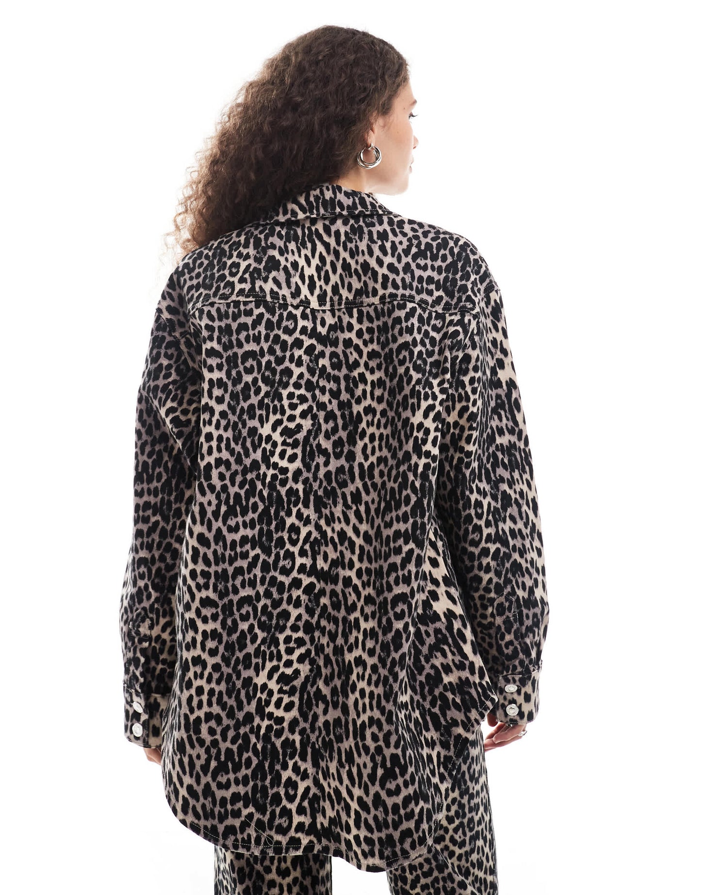 ONLY oversized overshirt co-ord in leopard print
