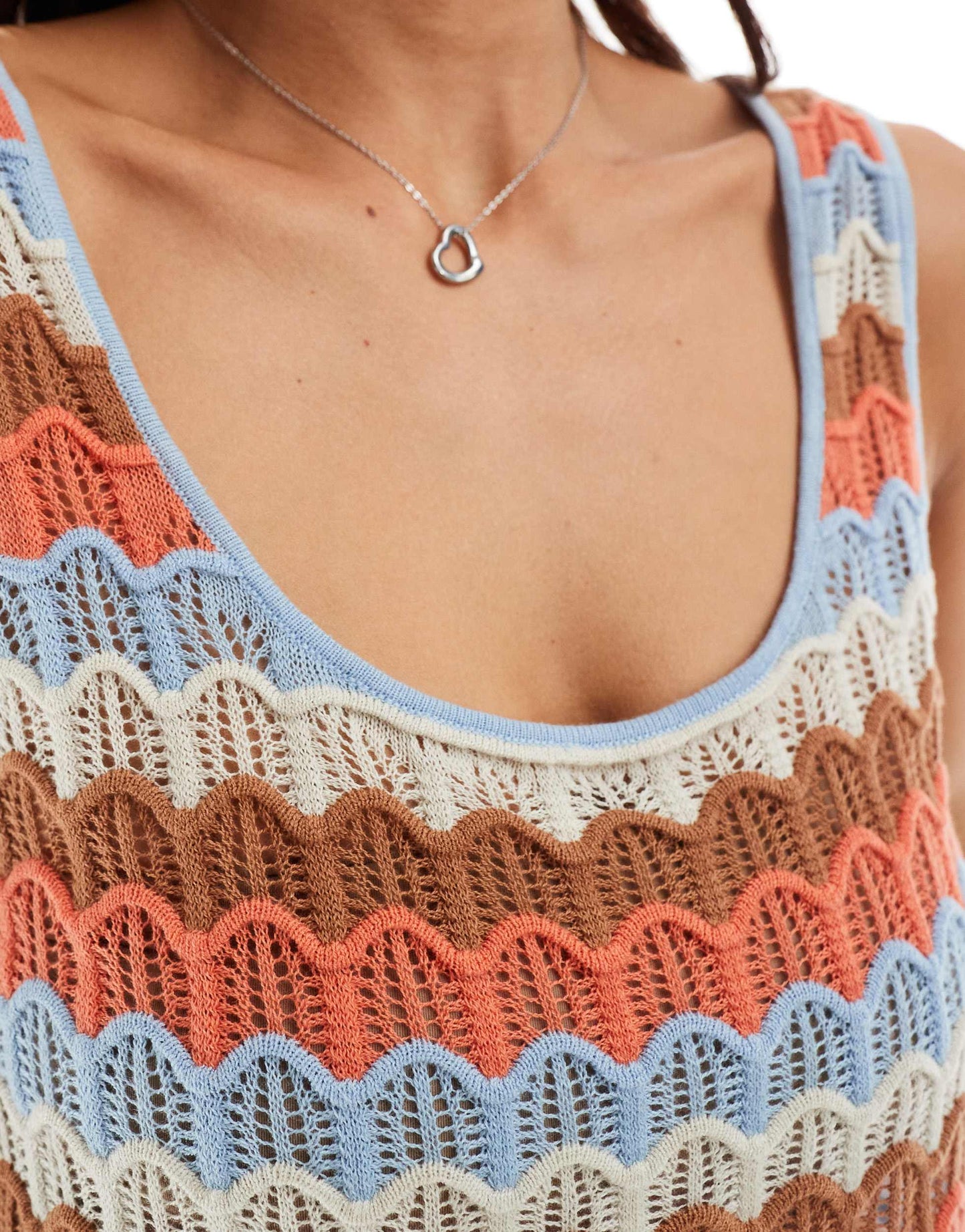 Ripcurl santorini sun crochet beach crop top co-ord in multi