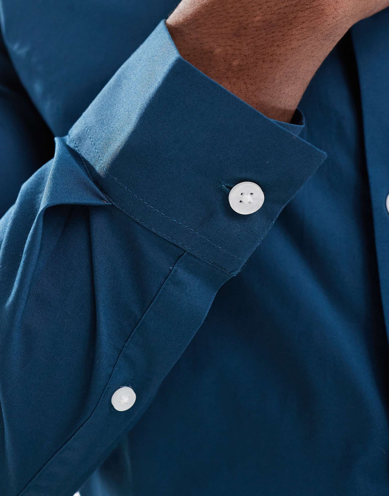 ASOS DESIGN skinny poplin shirt in navy