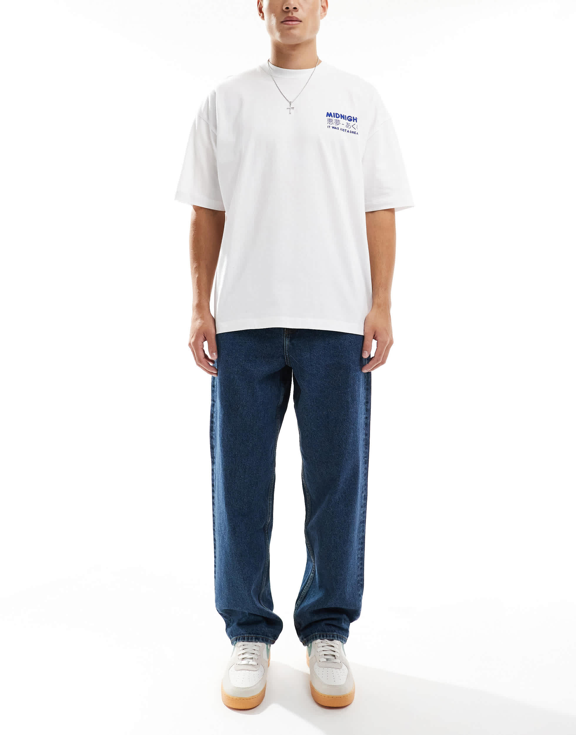 ASOS DESIGN baggy jeans in dark wash blue