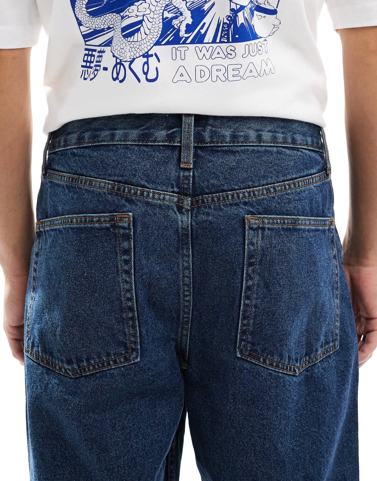 ASOS DESIGN baggy jeans in dark wash blue