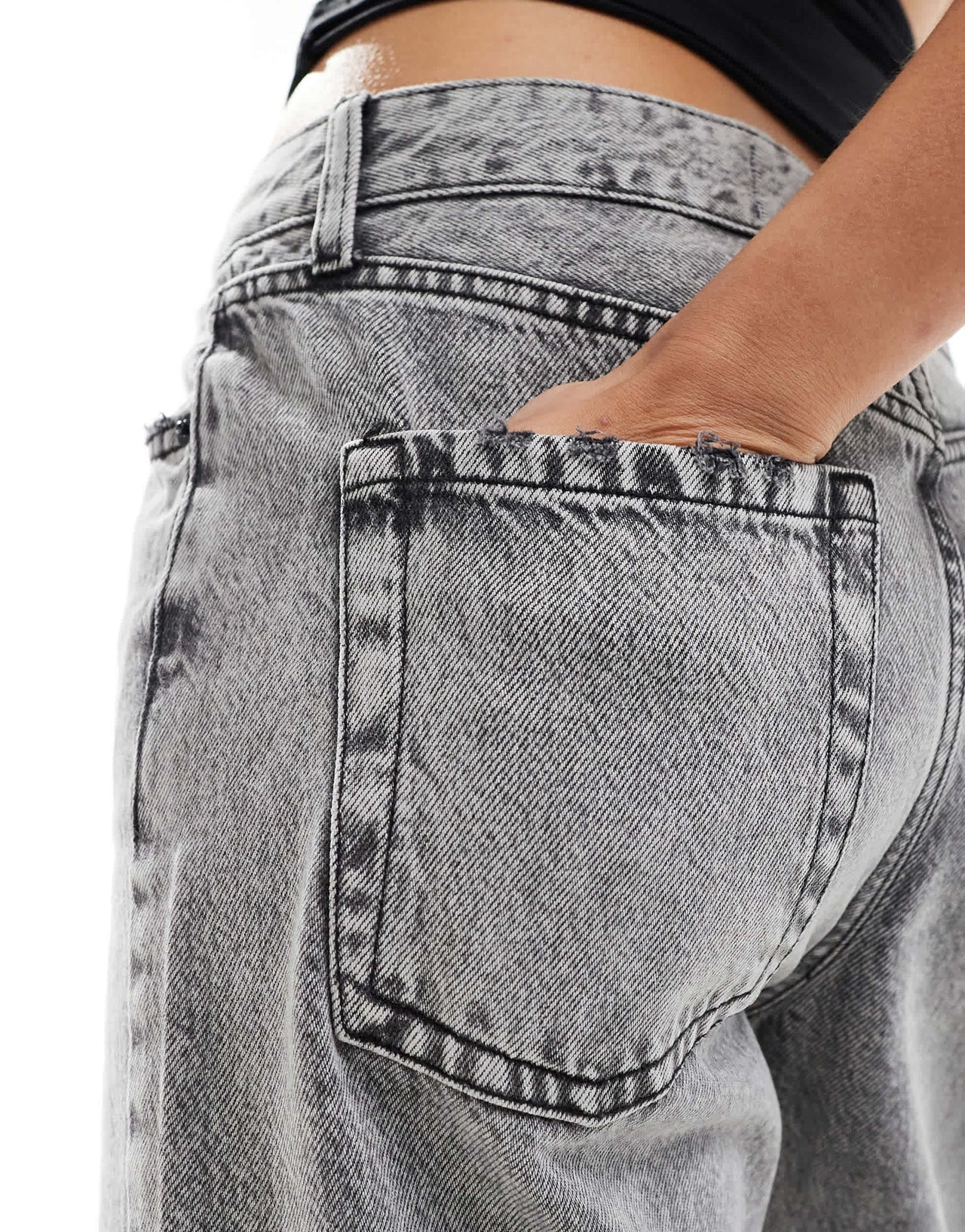 River Island straight crop jean in dark grey