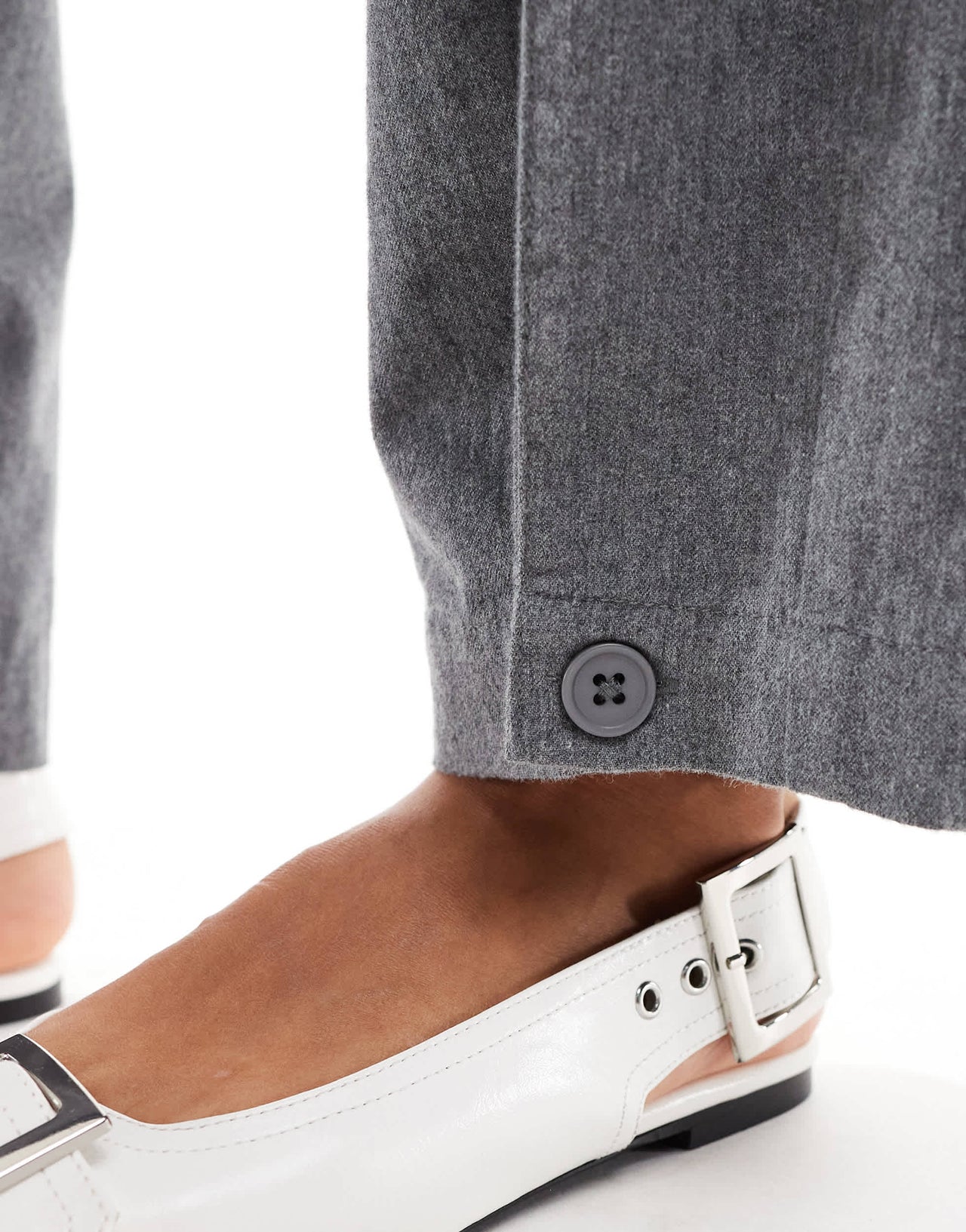 ASOS DESIGN flannel barrel leg trousers in grey