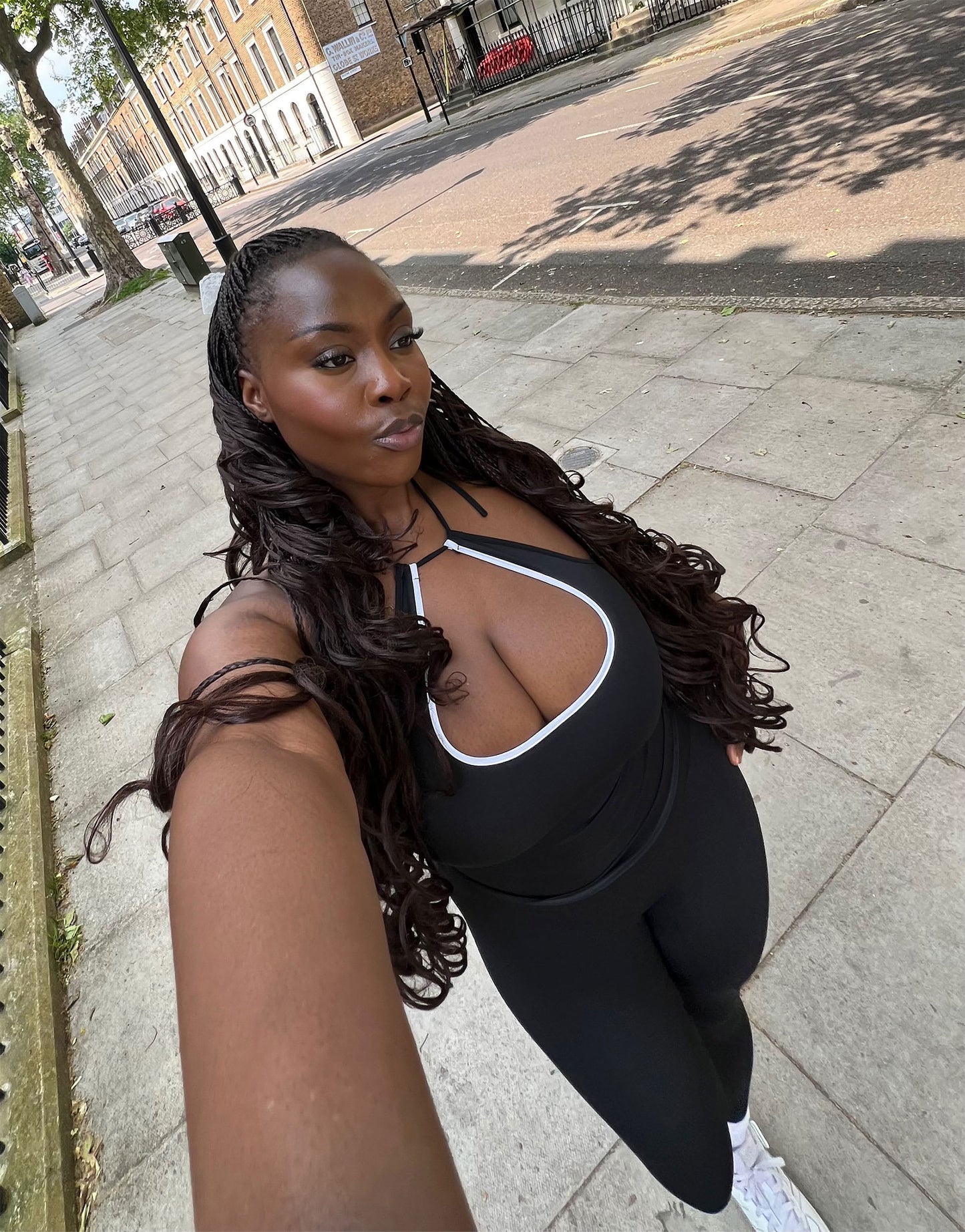 Labelrail x Sumbo Owoyele slinky keyhole detail halter top in black