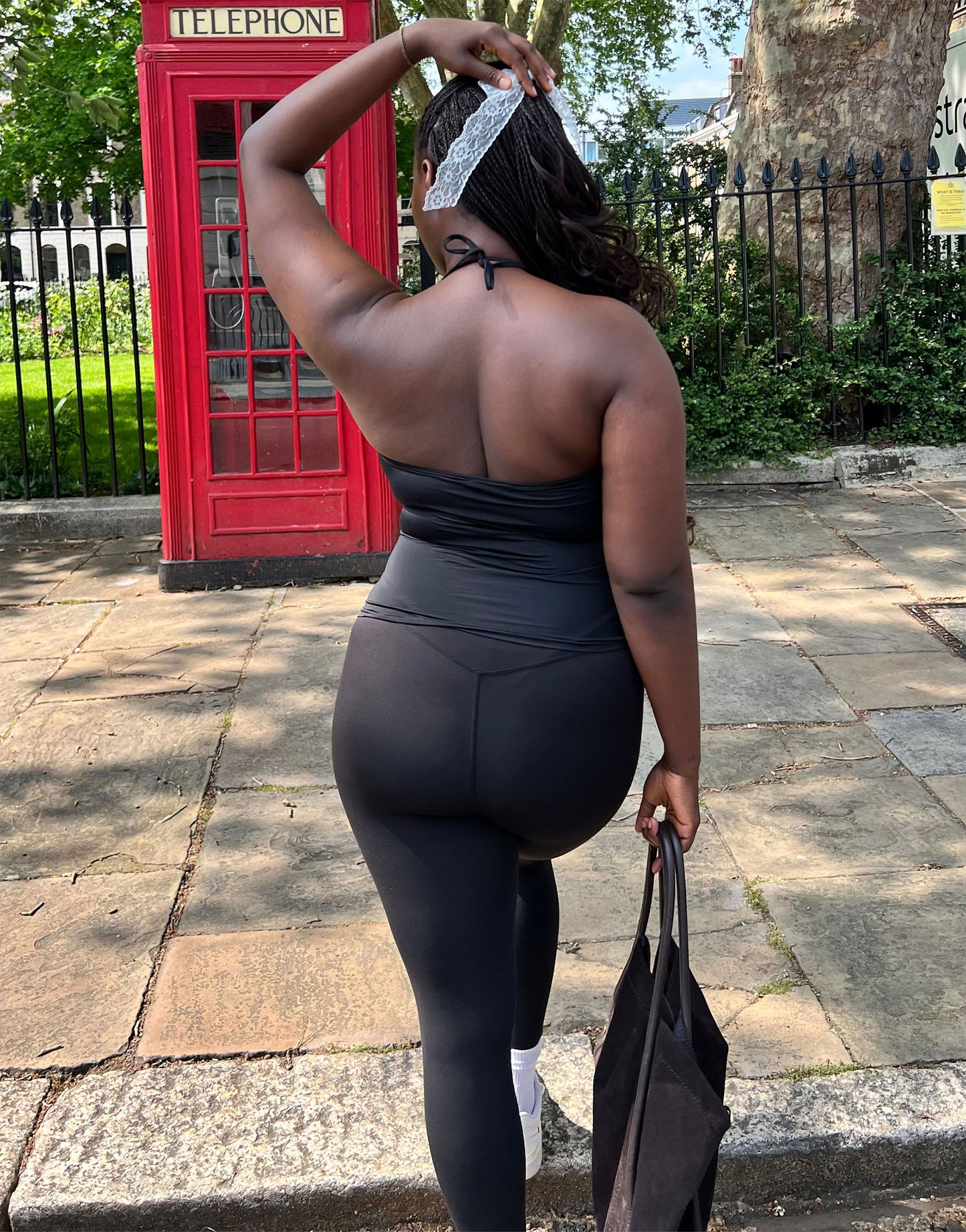 Labelrail x Sumbo Owoyele slinky keyhole detail halter top in black