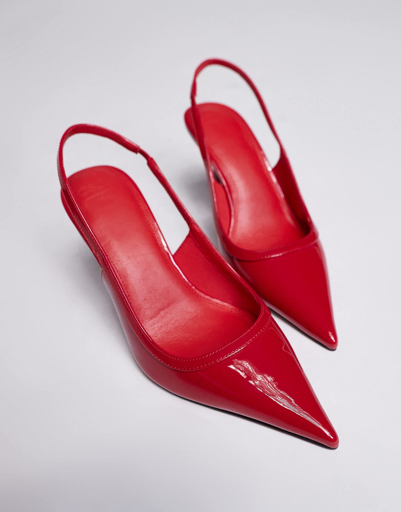 ASOS DESIGN Poser slingback high heeled shoes in red