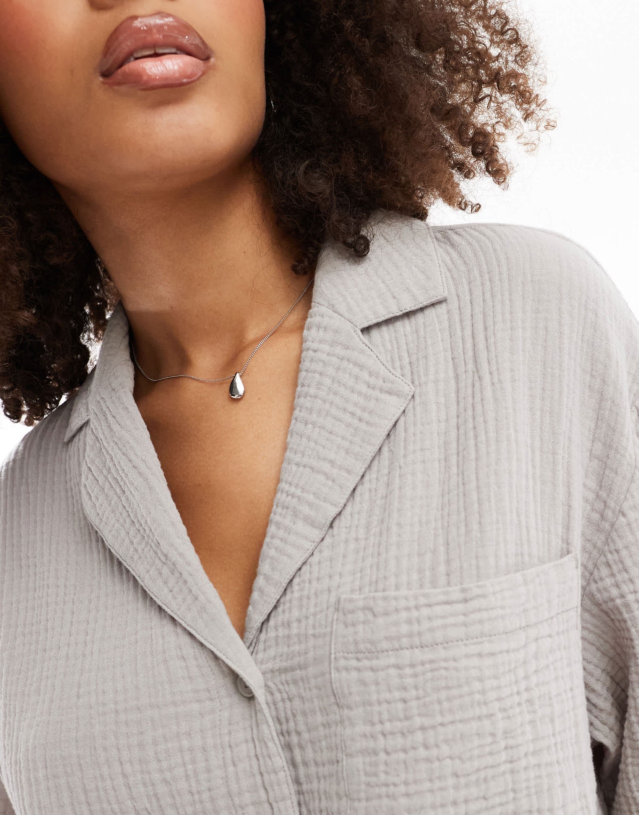 ASOS DESIGN cheesecloth shirt in grey