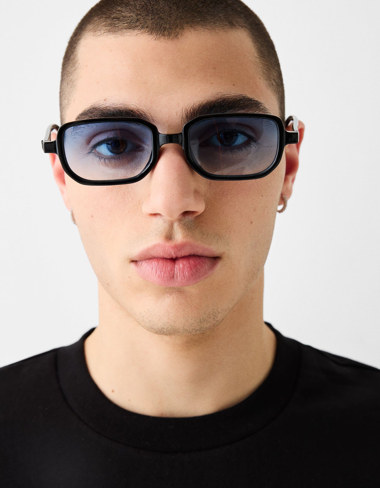 Bershka blue lense sunglasses in black