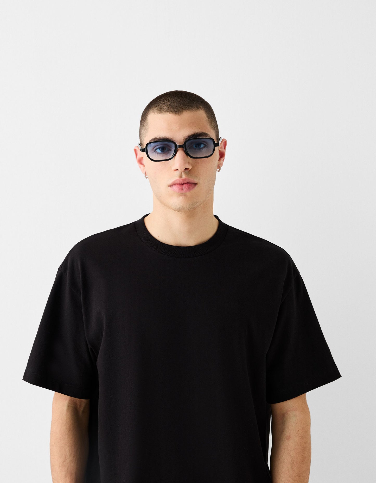 Bershka blue lense sunglasses in black