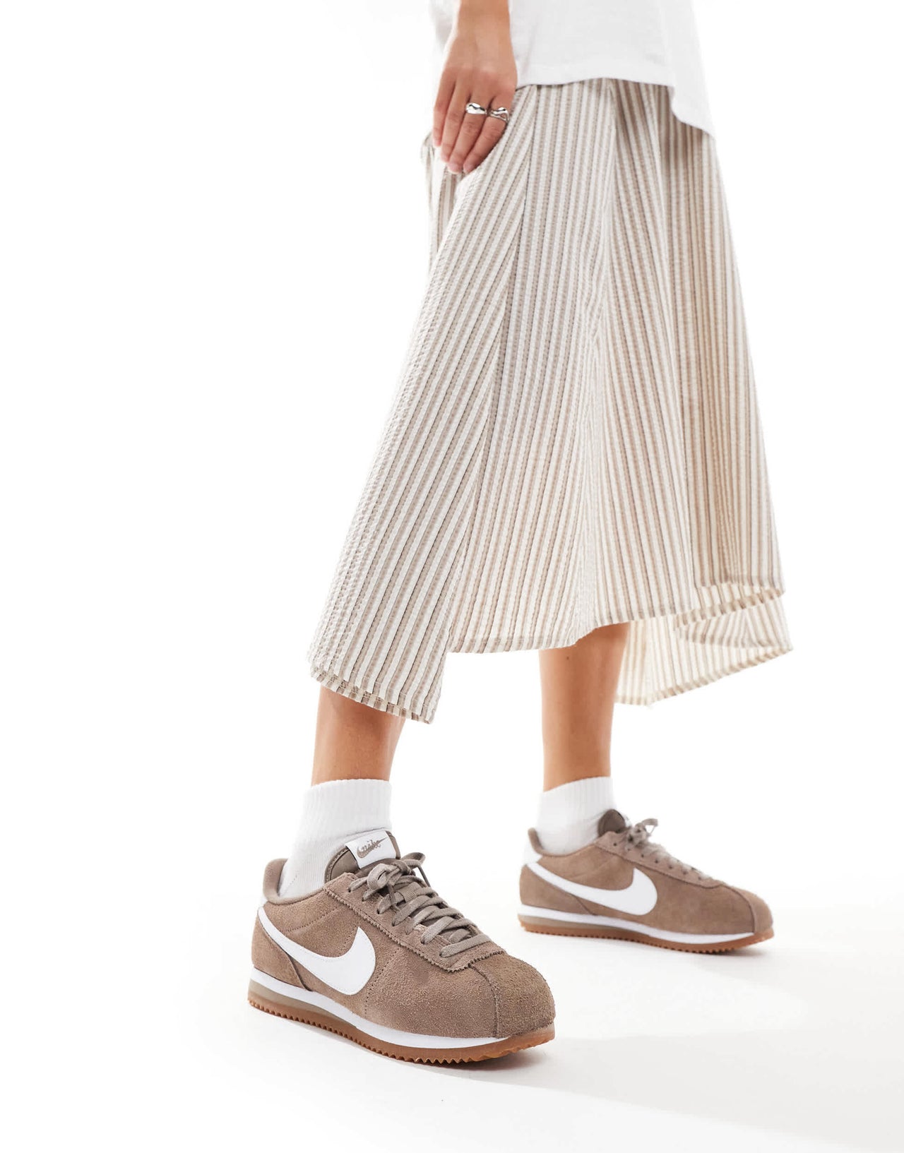 Nike Cortez Suede trainers in brown and white