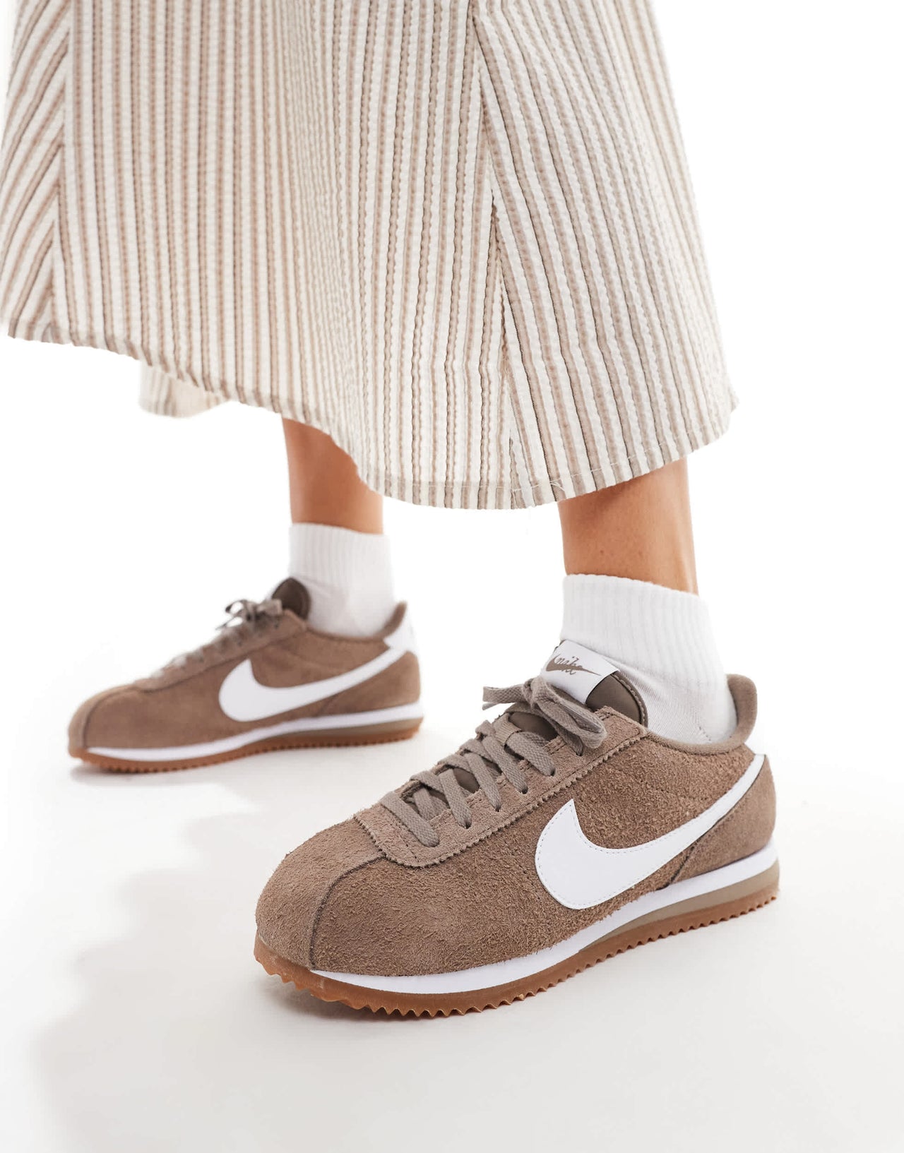 Nike Cortez Suede trainers in brown and white