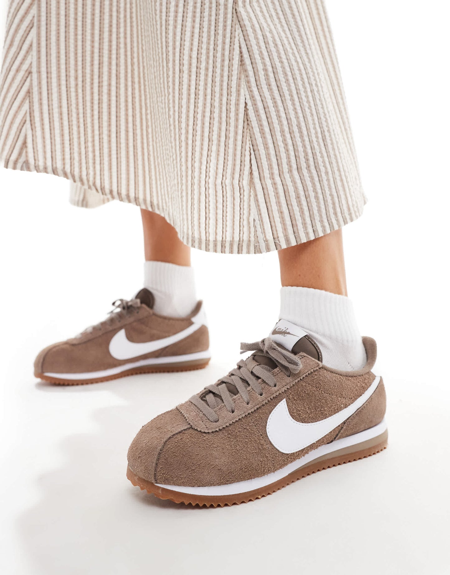 Nike Cortez Suede trainers in brown and white
