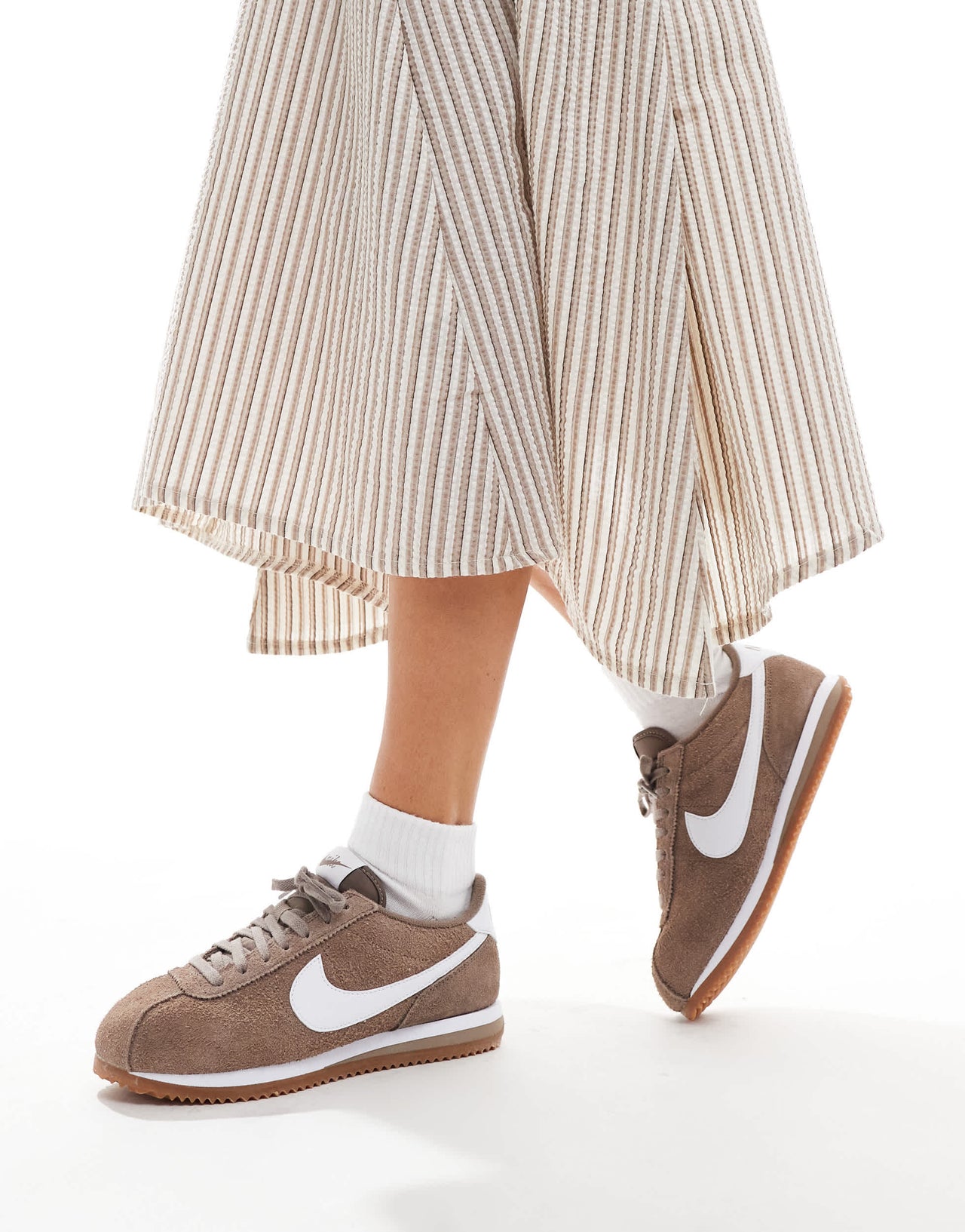 Nike Cortez Suede trainers in brown and white