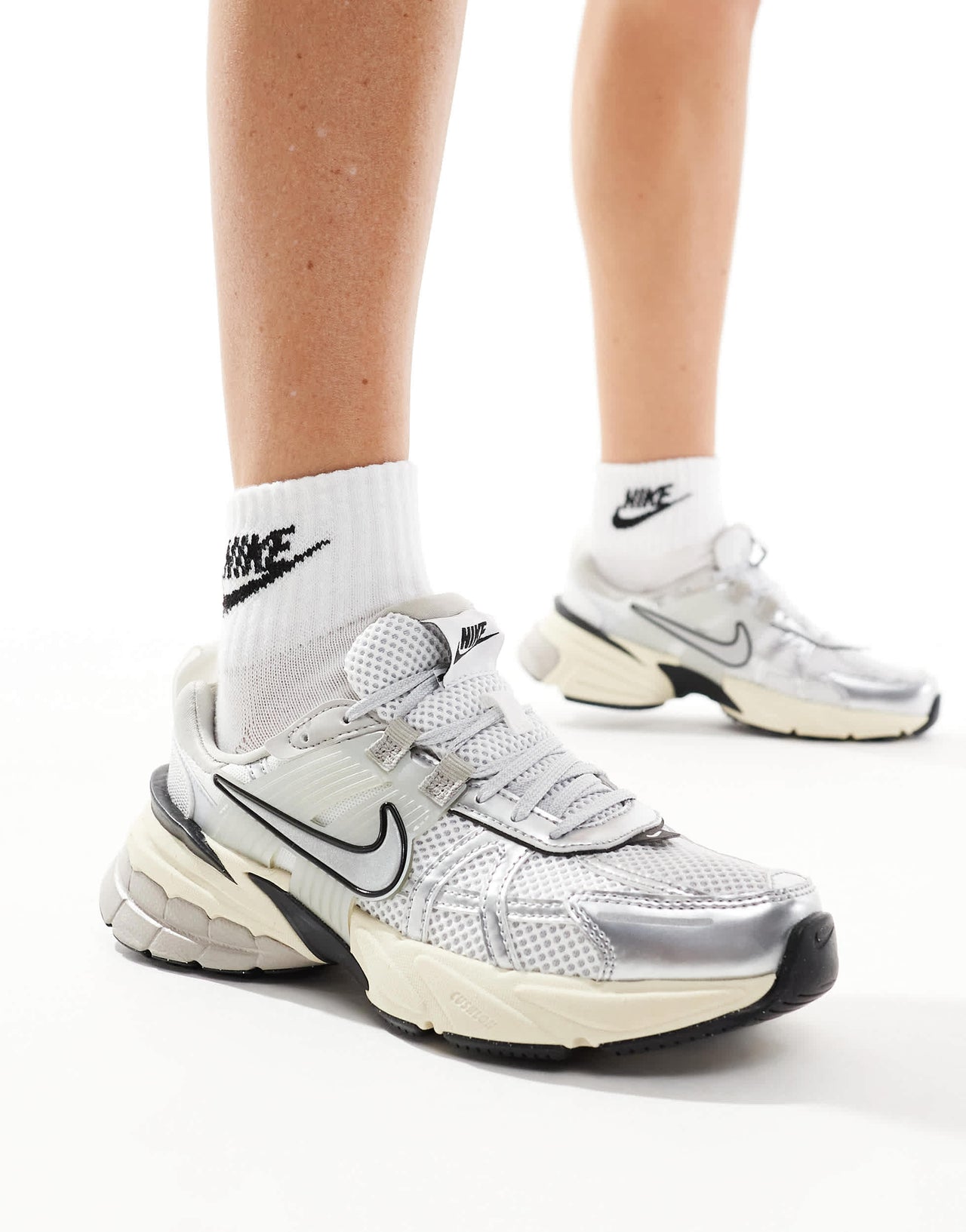 Nike V2K Run trainers in white