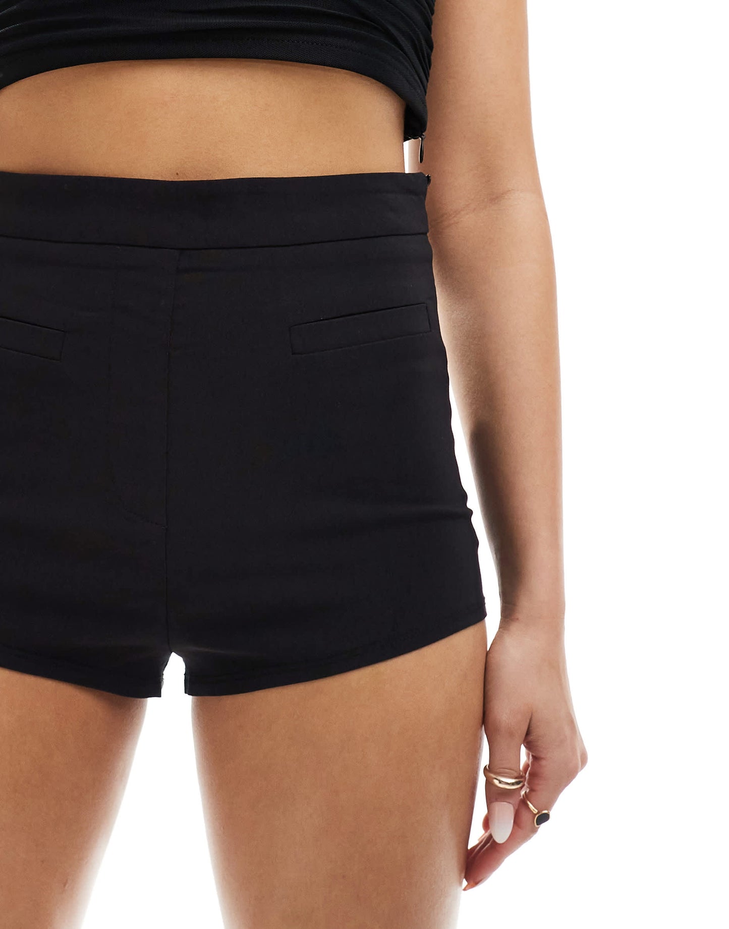 ASOS DESIGN bengaline micro short in black