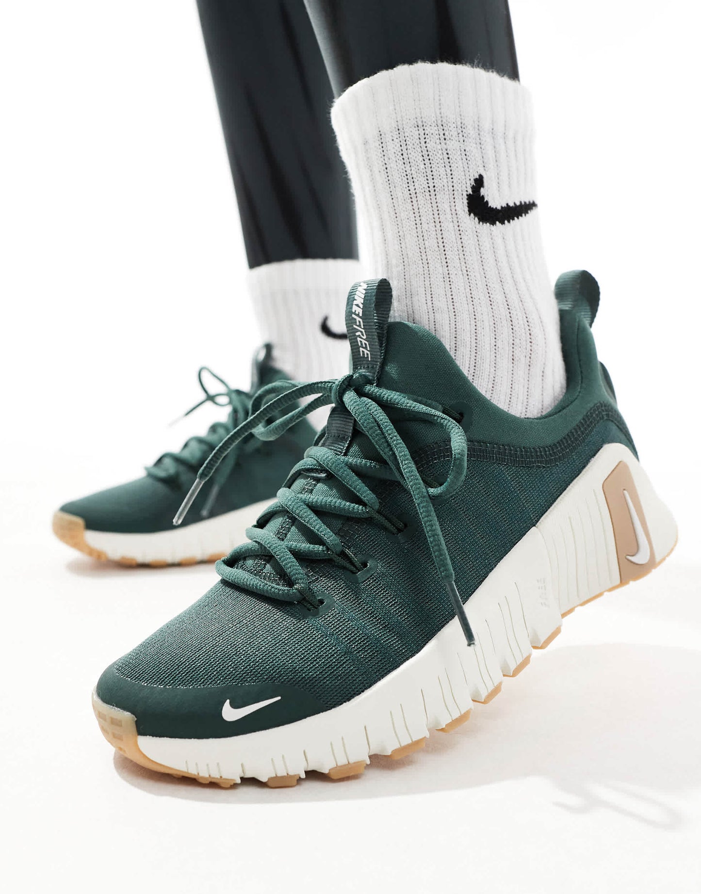 Nike Training Free Metcon 6 trainers in dark green and white