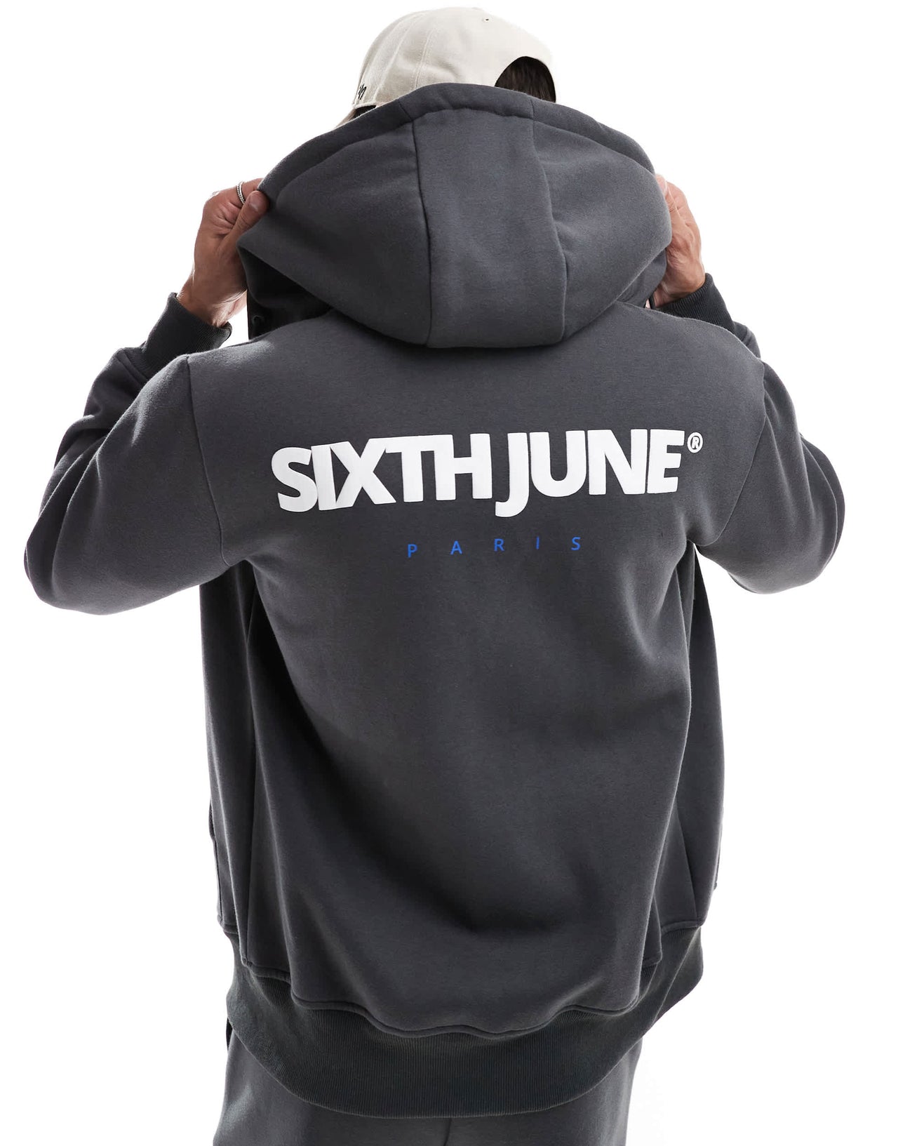 Sixth June printed motif zip hoodie co-ord in grey
