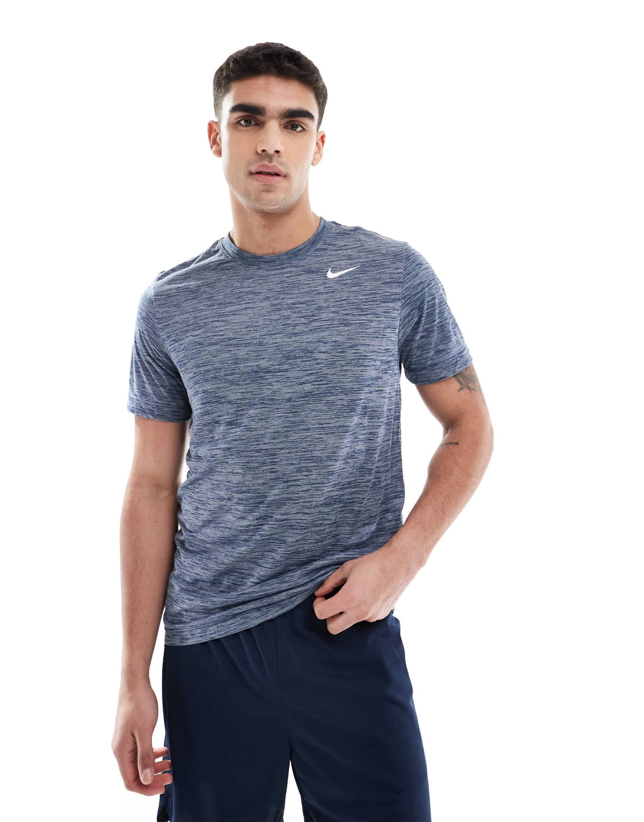 Nike Training Dri-Fit Reset melange t-shirt in blue