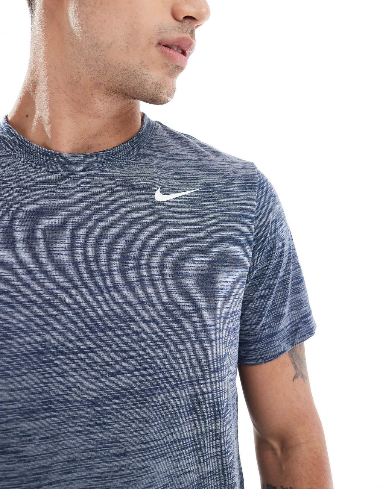 Nike Training Dri-Fit Reset melange t-shirt in blue