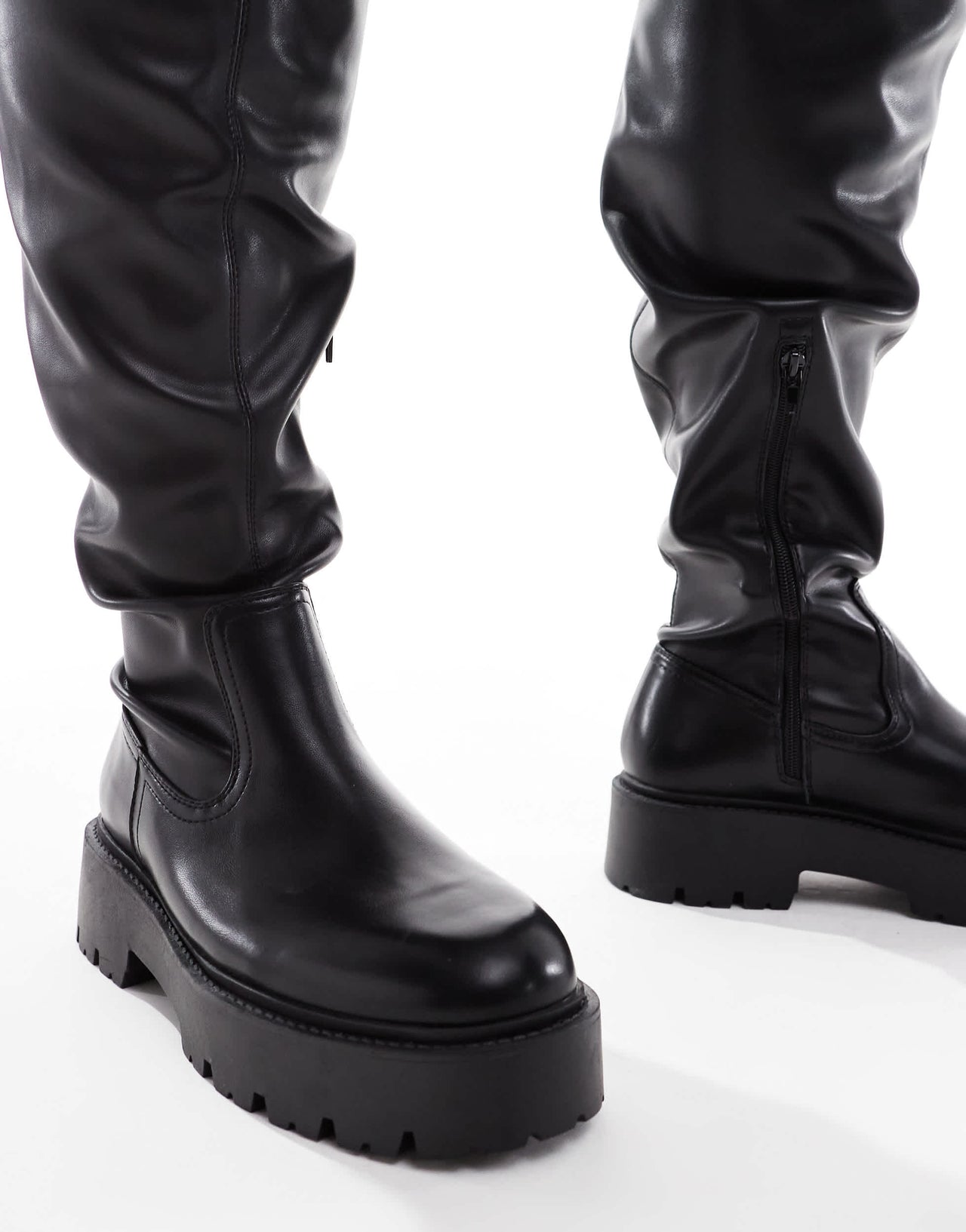 ASOS DESIGN Curve Kristen chunky over the knee boot in black