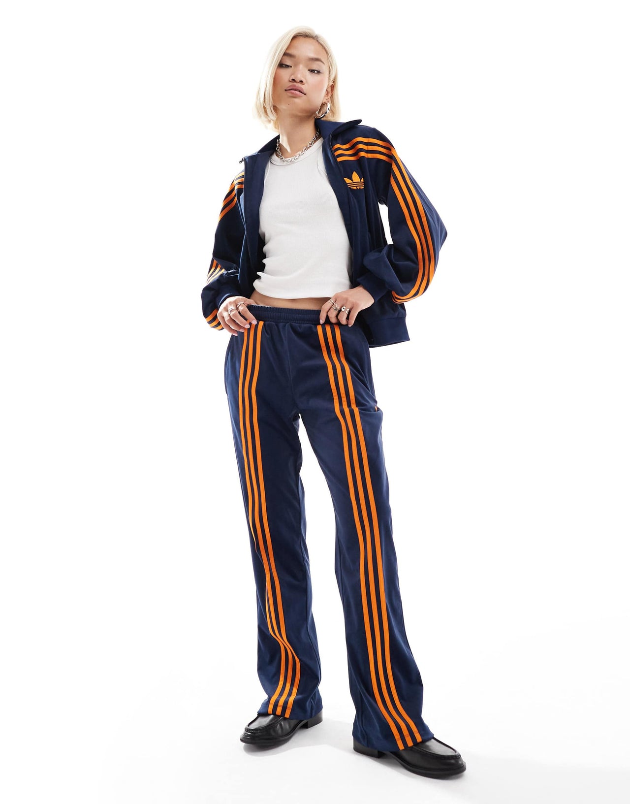 adidas Originals Classics velvet track pants in indigo