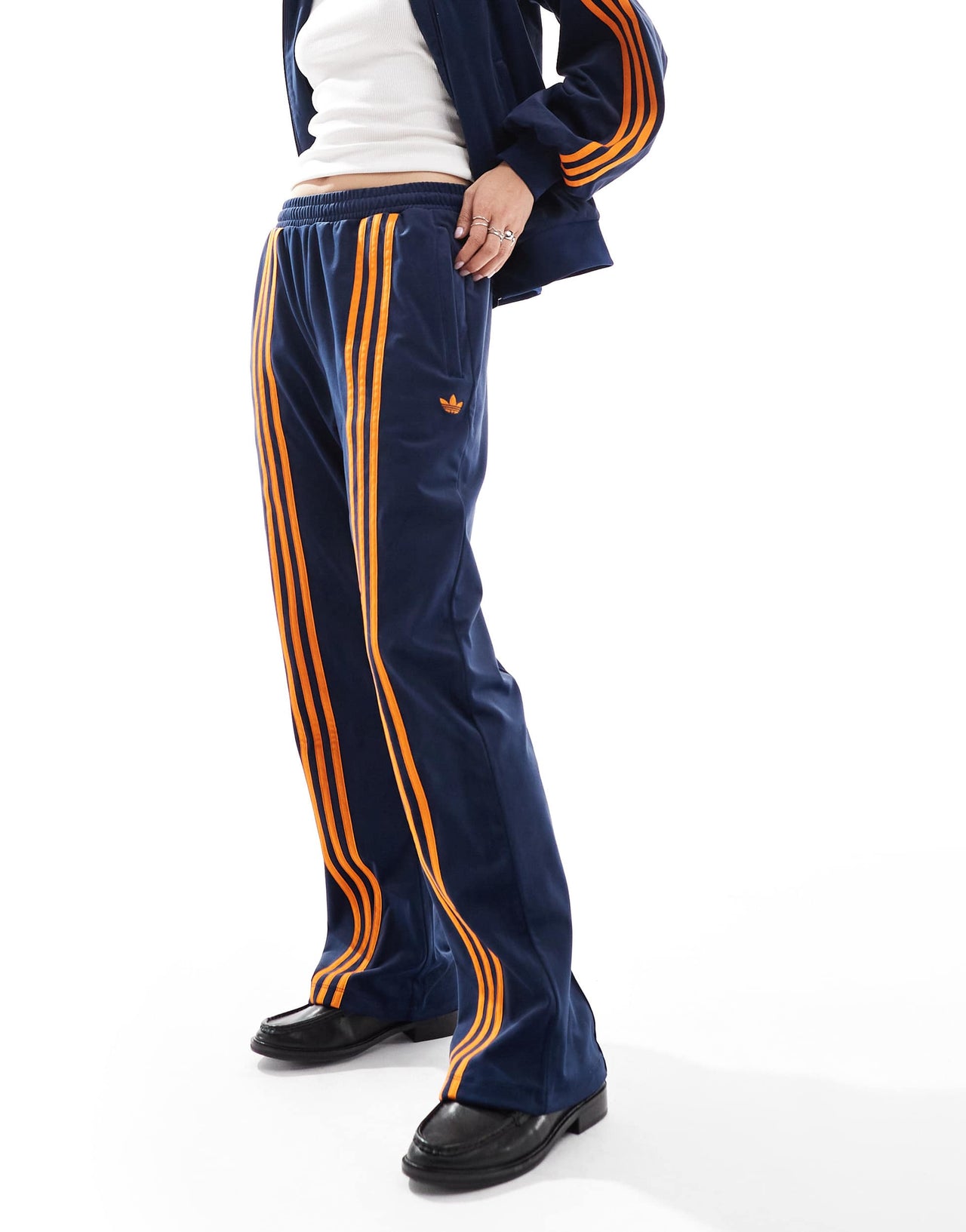adidas Originals Classics velvet track pants in indigo