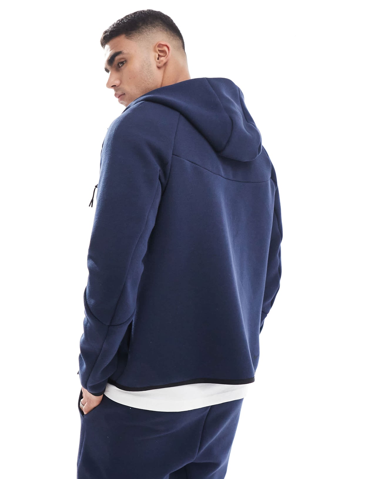 Nike Tech Fleece full zip hoodie in navy