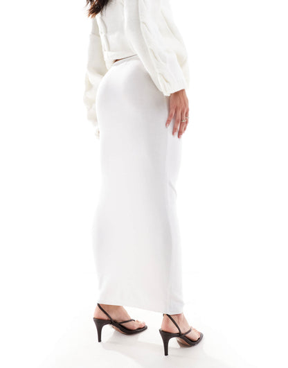 SNDYS knitted maxi skirt co-ord in cream