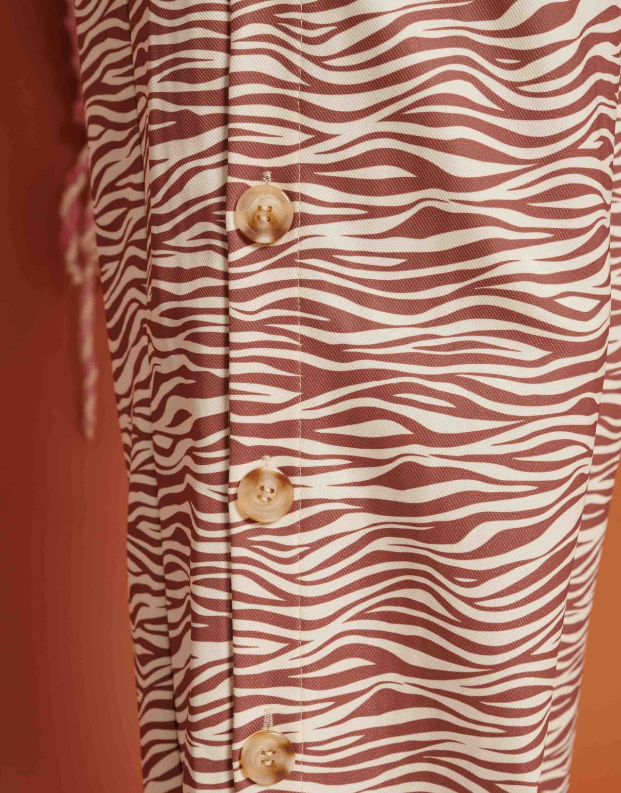 Ghospell zebra wide leg trousers in light brown co-ord