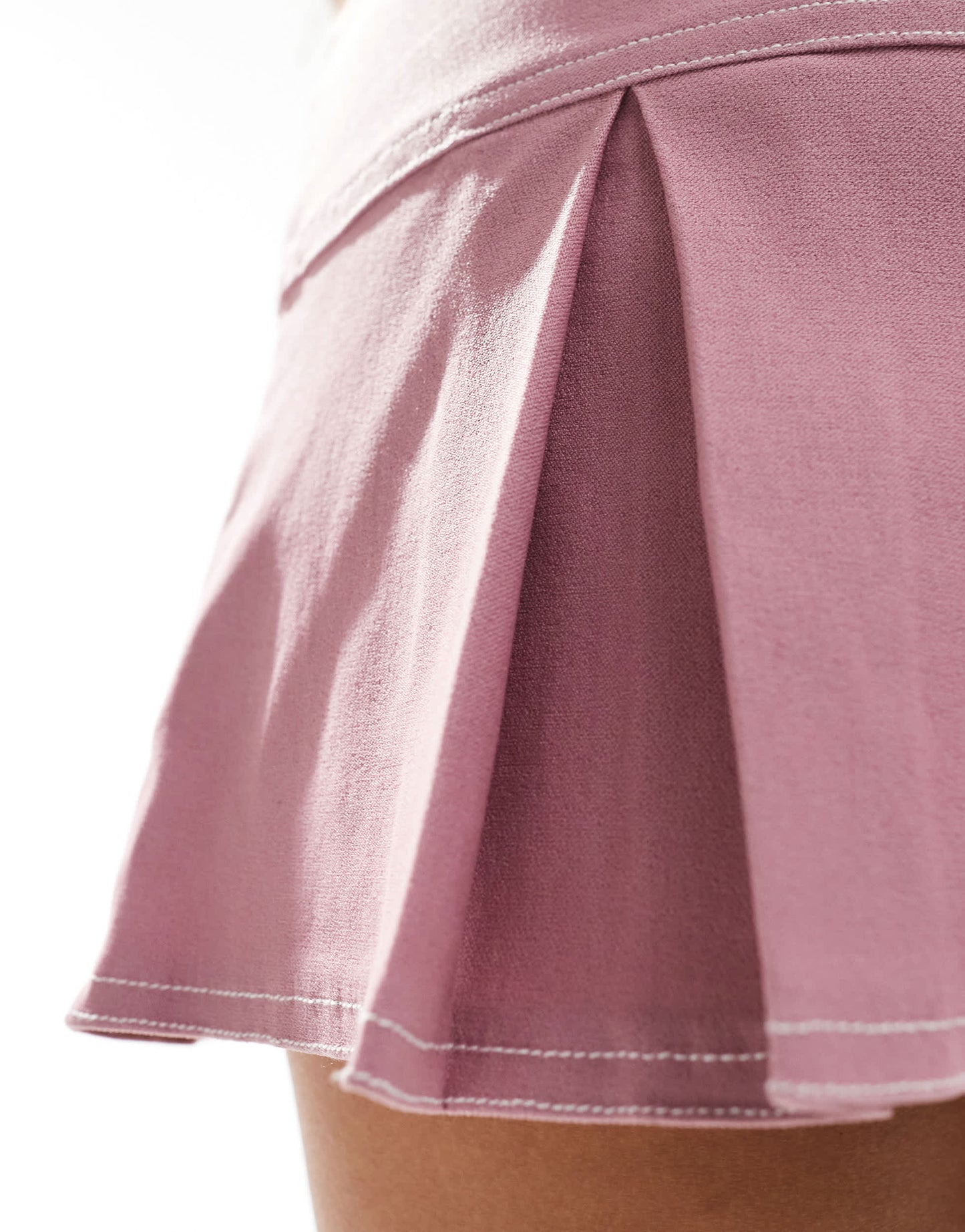 Motel bow detail mini skirt in dusky pink