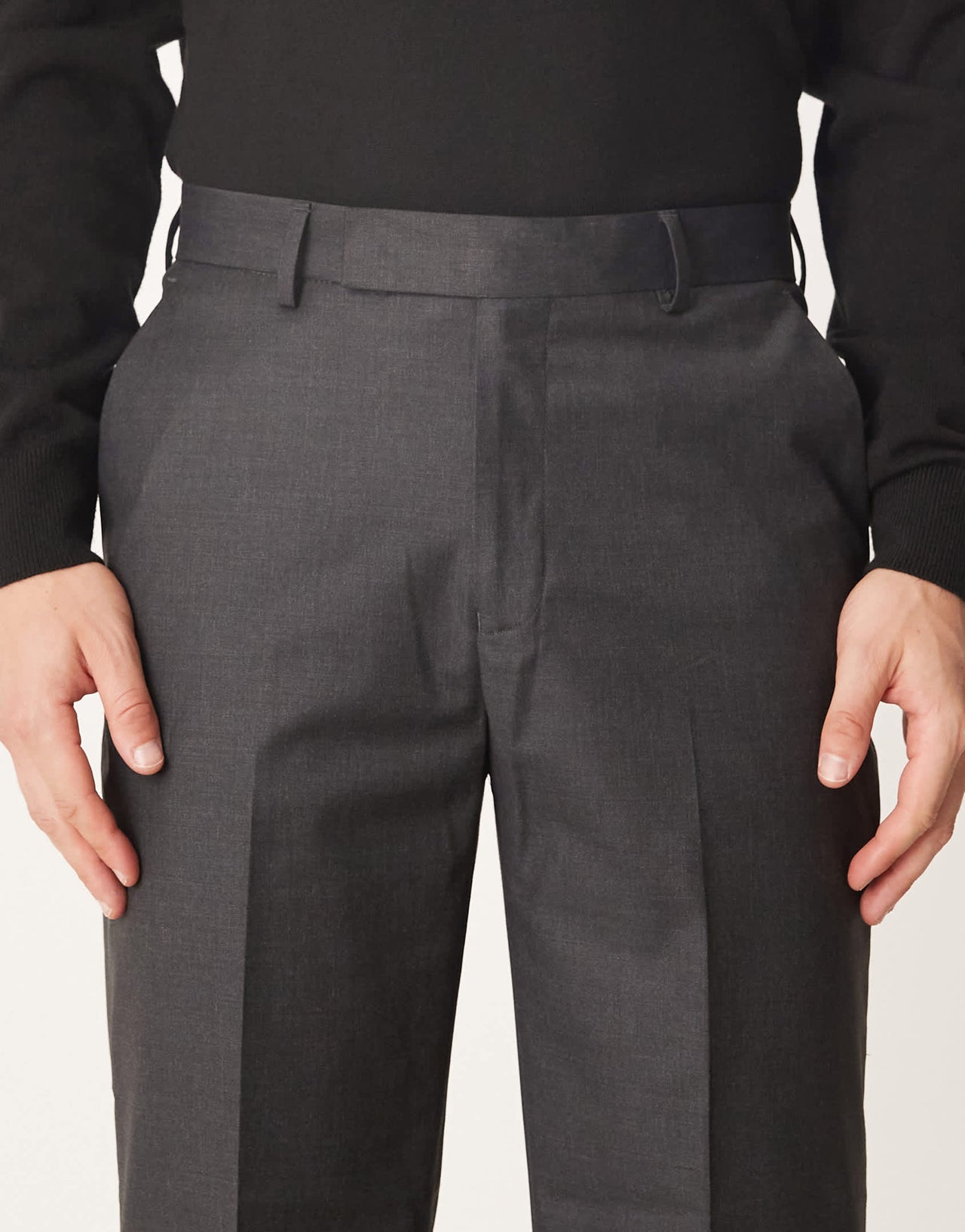 ASOS DESIGN smart straight leg cropped trousers in charcoal