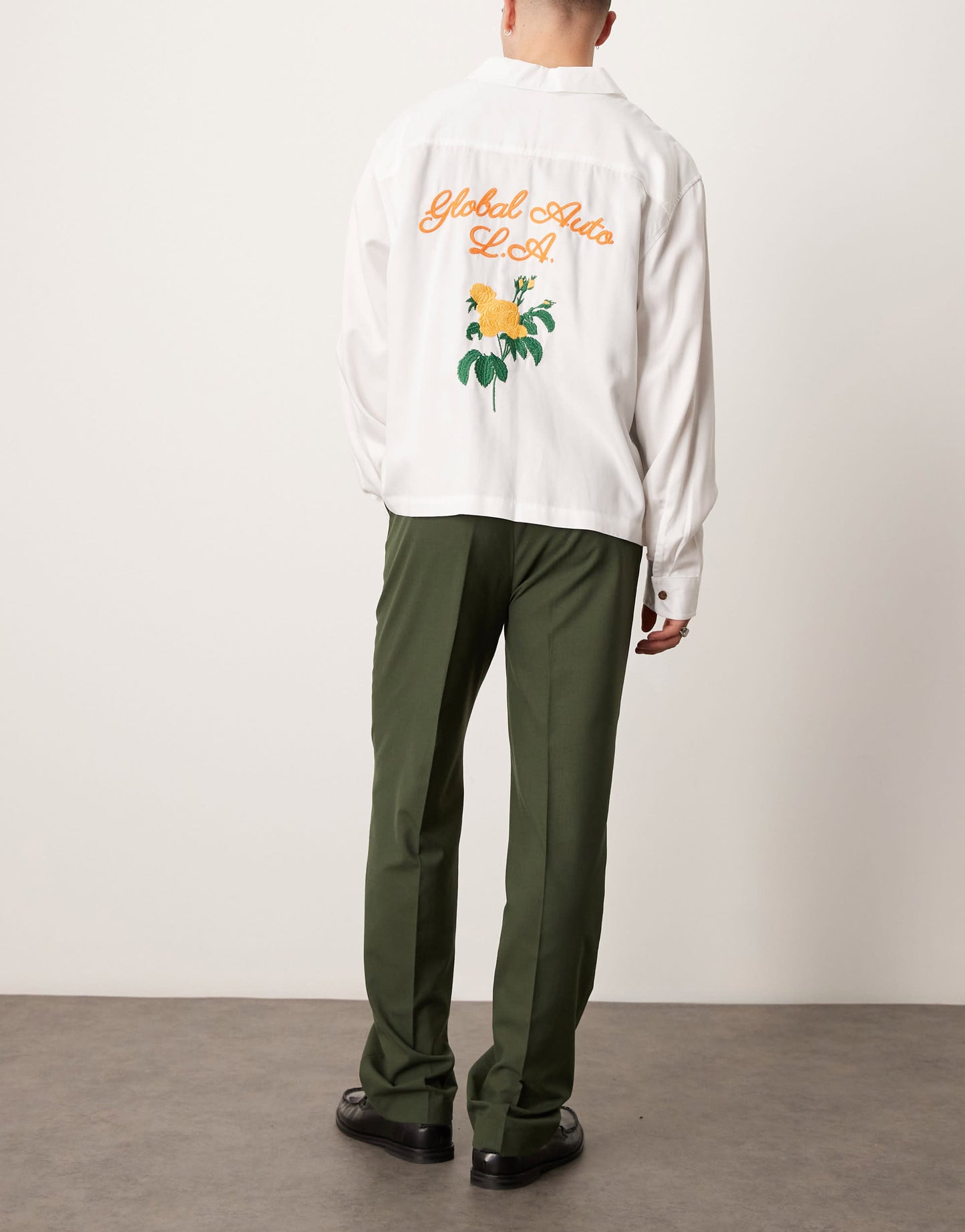 ASOS DESIGN smart high waist straight leg trousers with pintucks in dark green