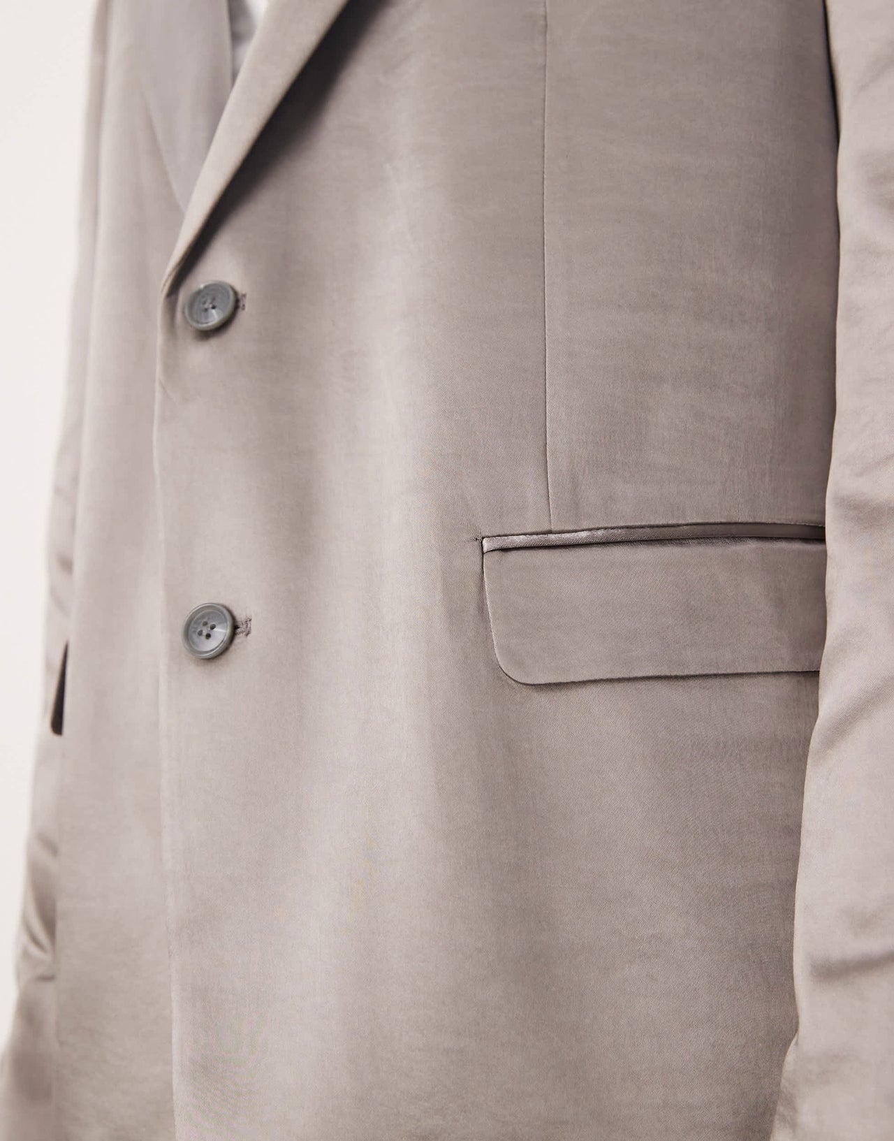 ASOS DESIGN oversized slouchy suit jacket in grey matte satin