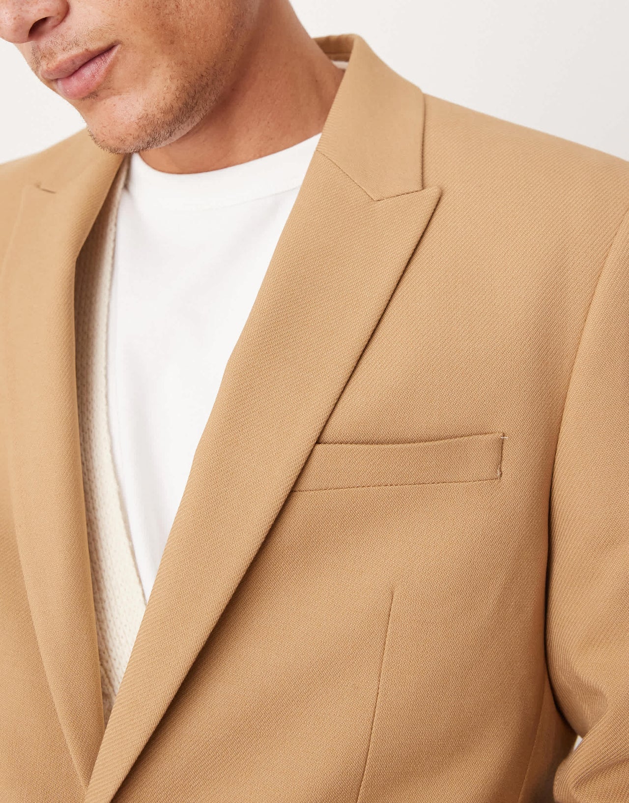 ASOS DESIGN regular suit jacket in camel twill