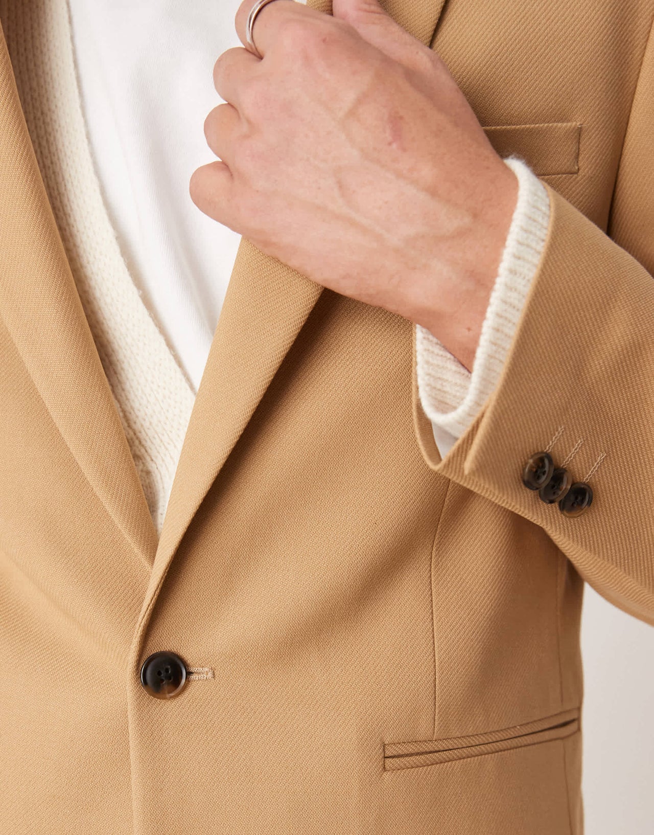ASOS DESIGN regular suit jacket in camel twill