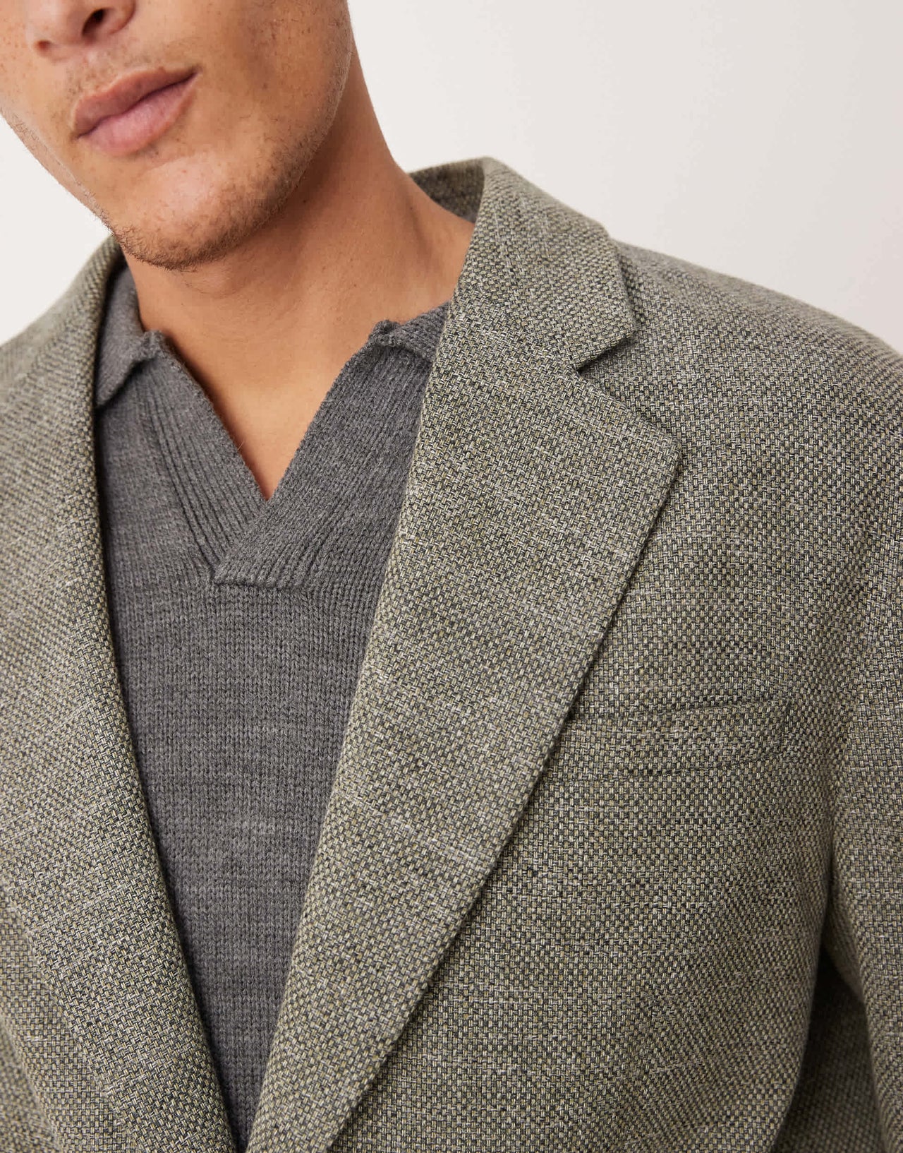 ASOS DESIGN relaxed slouchy dad suit jacket in green tweed