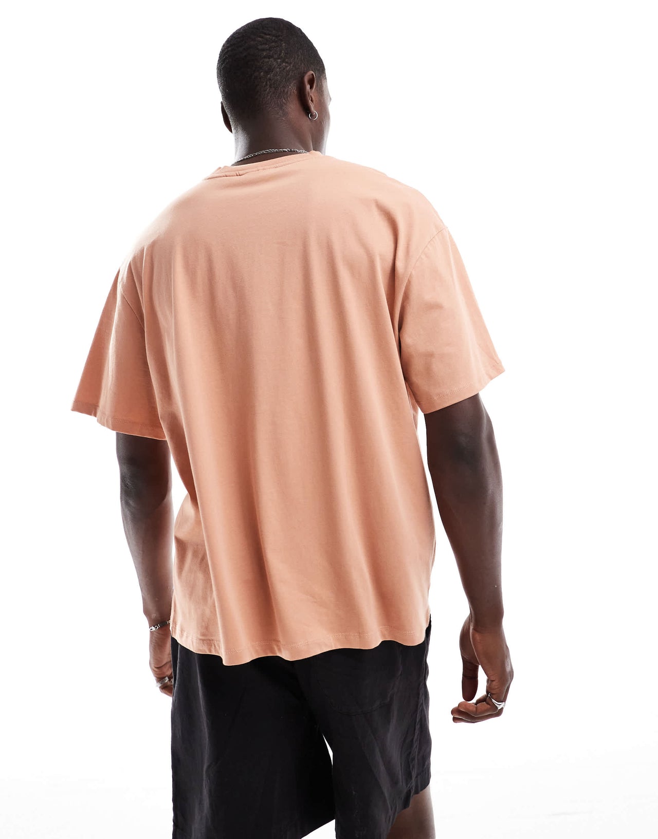 ONLY & SONS oversize t-shirt with crochet pocket in burnt orange