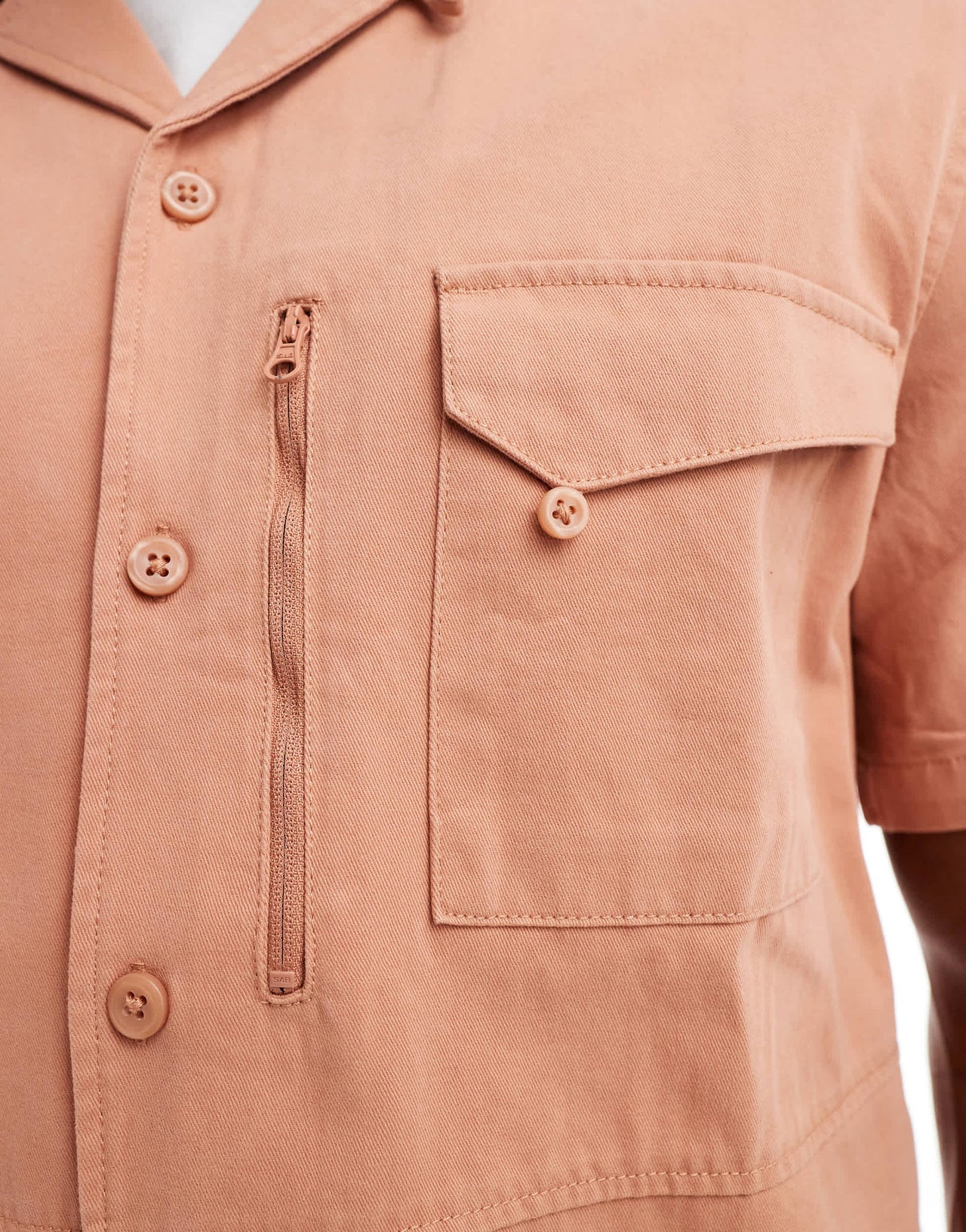 ONLY & SONS 3 pocket utility shirt in light orange