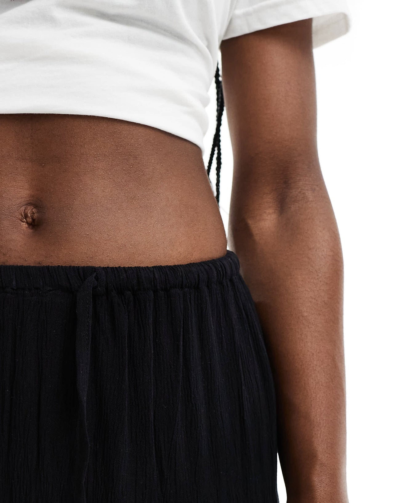 Pull&Bear tiered maxi skirt in black