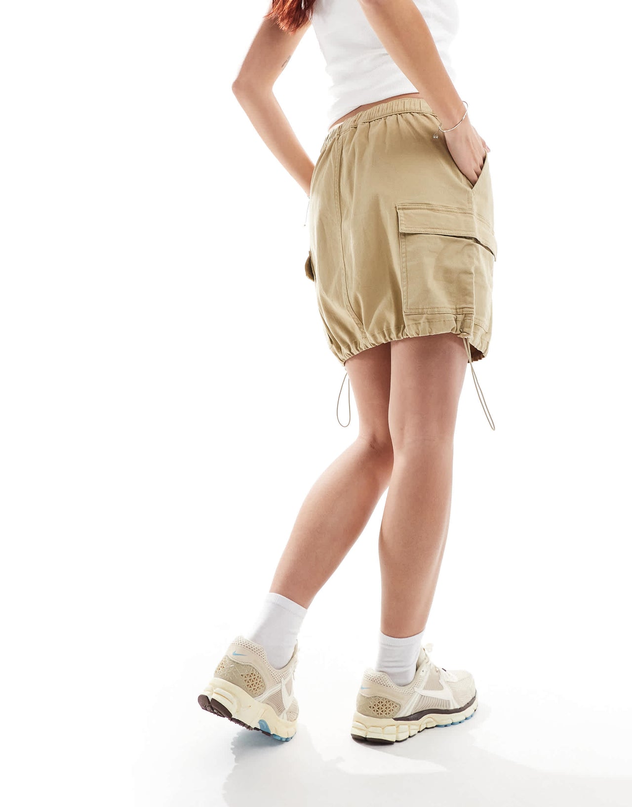 Denim Project mini cargo skirt in beige