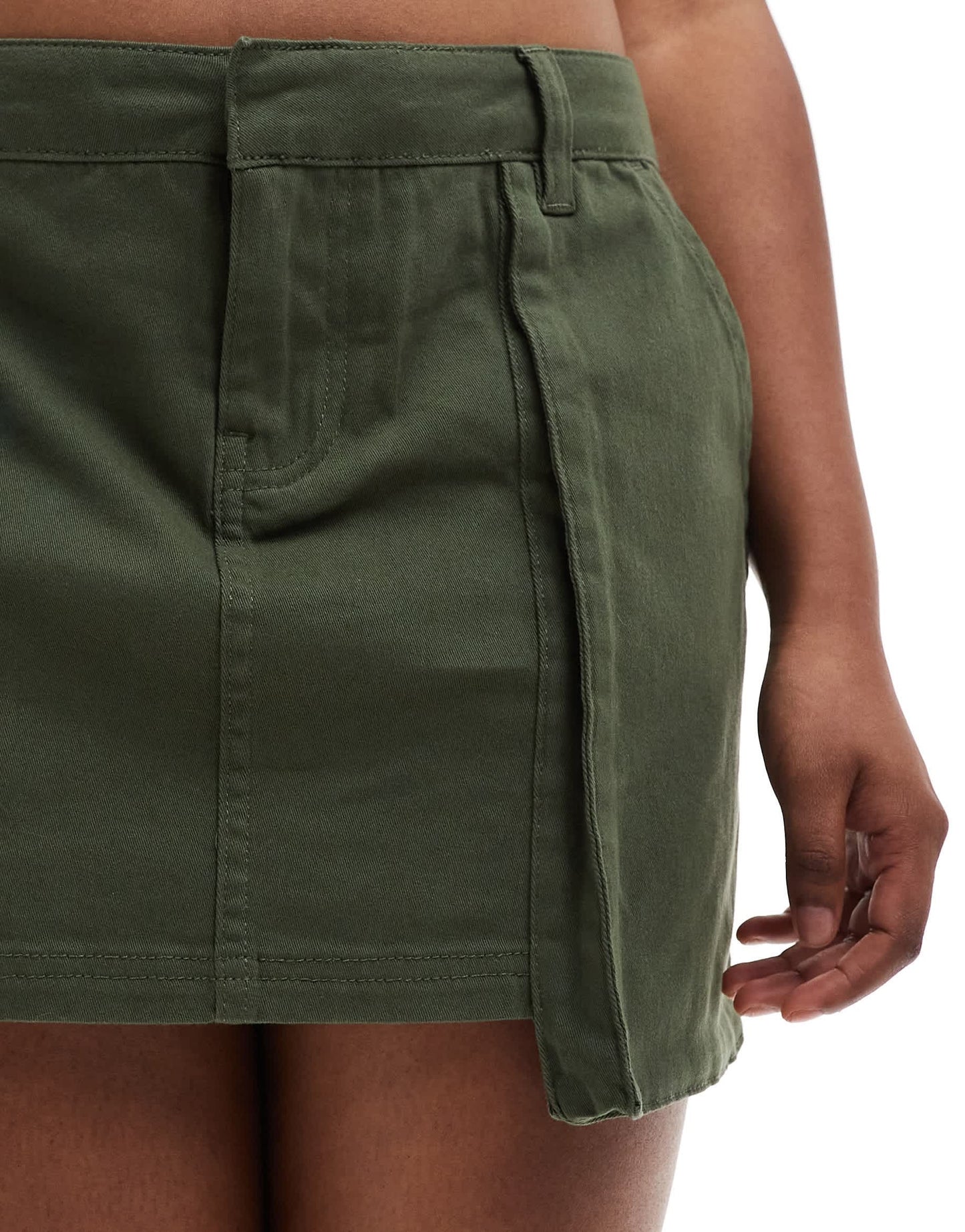 Denim Project mini cargo skirt in green