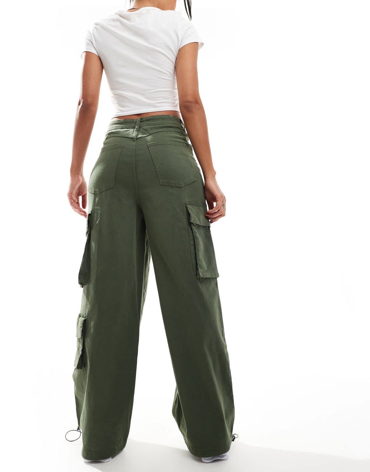 Denim Project loose fit cargo trousers in khaki