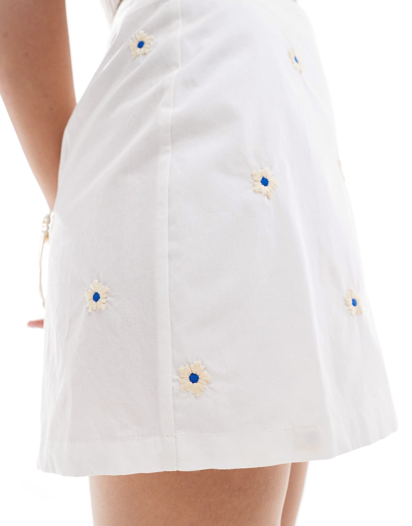 ASOS DESIGN embroidered cotton skort co-ord in floral
